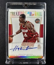 HAKEEM OLAJUWON 2015-16 NATIONAL TREASURES OF THE HALL AUTO GOLD 09/10 HOF 