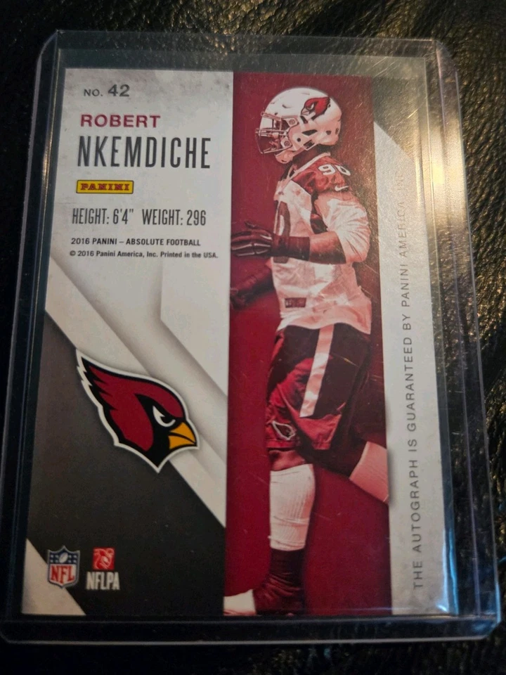 2016 Panini Absolute - ROOK Ink Robert Nkemdiche #42 Blue (AU, RC) - Image 2 of 2
