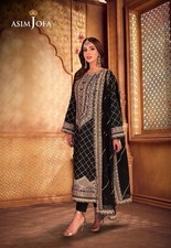 Asim Jofa stitched Pakistani Designer Embroidered Twisted Silk Outfit 3 Piece