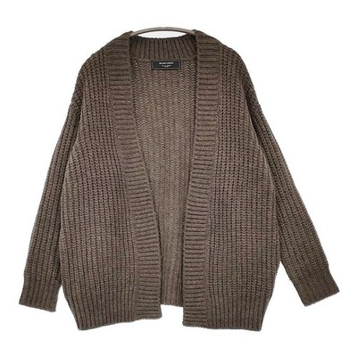 BEAMS LIGHTS Acrylic wool buttonless size 38 knit cardigan khaki 5-1022T 