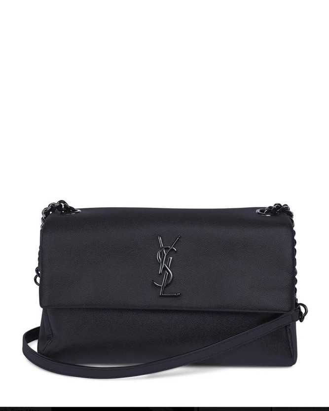 Borsa a tracolla Saint Laurent Grain De Poudre Medium West Hollywood nera $2290