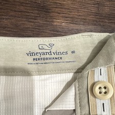 Vineyard Vines Boys Beige Chino Shorts Cotton Blend Zip Flat Front Pockets