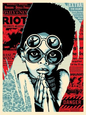 Shepard Fairey OBEY Late Hour Riot Poster 