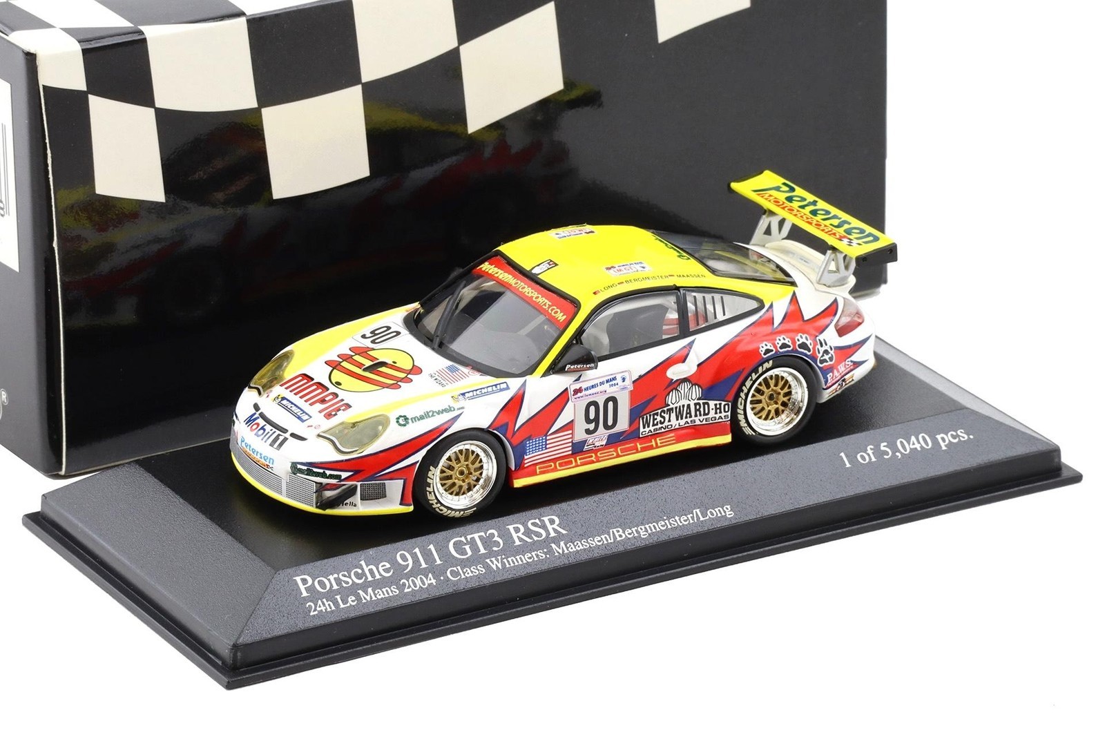 1:43 Minichamps Porsche 911 996 GT3 RSR 24h Le Mans 2004 #90 Maassen/Long