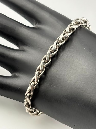 DAVID YURMAN 925 SILVER 585 14K GOLD 6MM WHEAT SPIGA CHAIN BRACELET 8.5" 1121