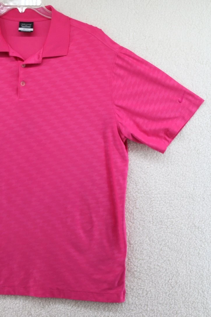 Bright pink golf clearance shirt