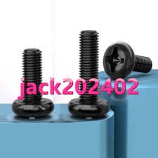 4.8 carbon steel black cross slot round head pan head machine screw 2M3M4M5M6M8