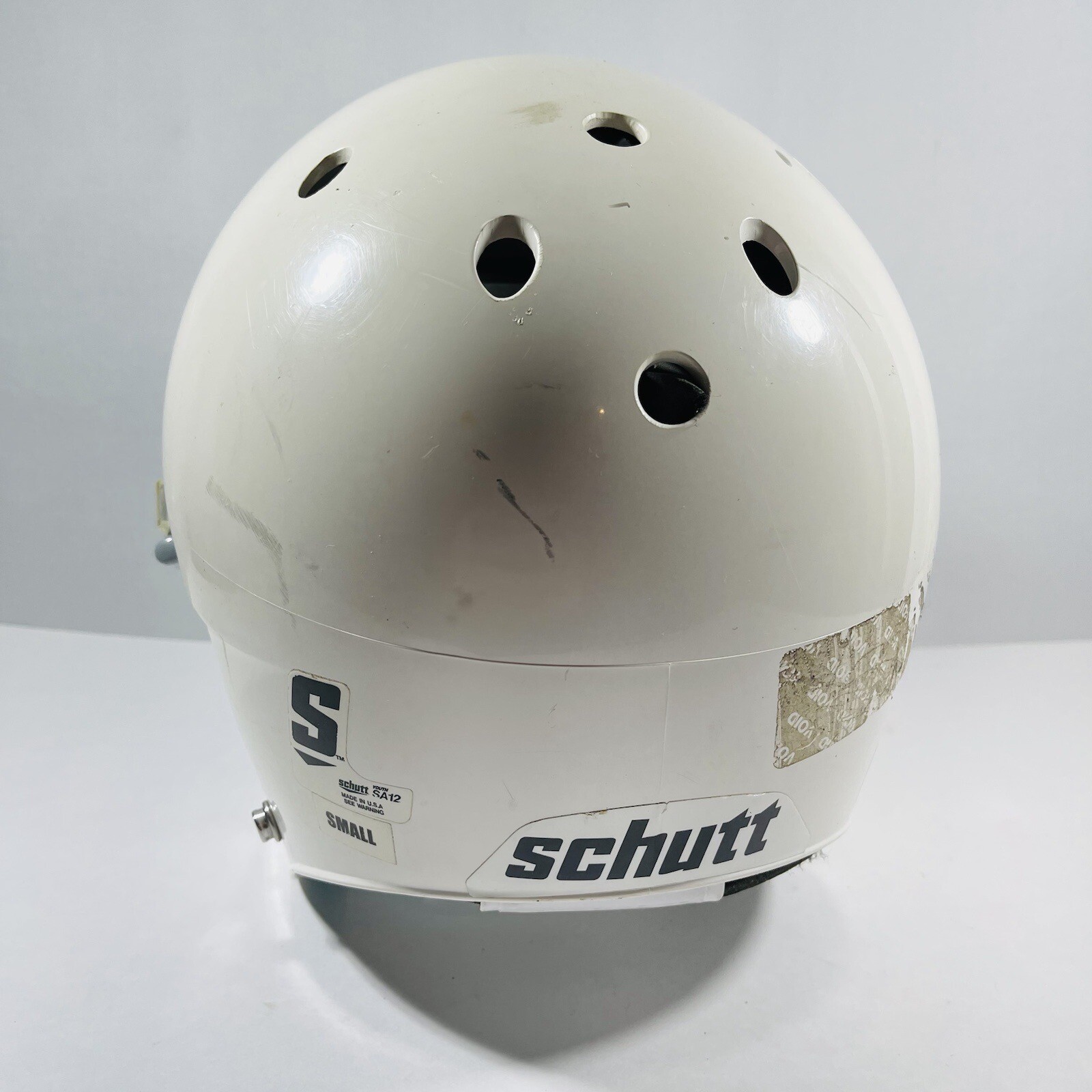 Schutt Youth Football Helmet White Size Small SA 12 No Chin Strap eBay