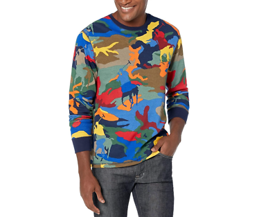 Polo Ralph Lauren Men's Multi Long Sleeve Thermal Camo Print Crew