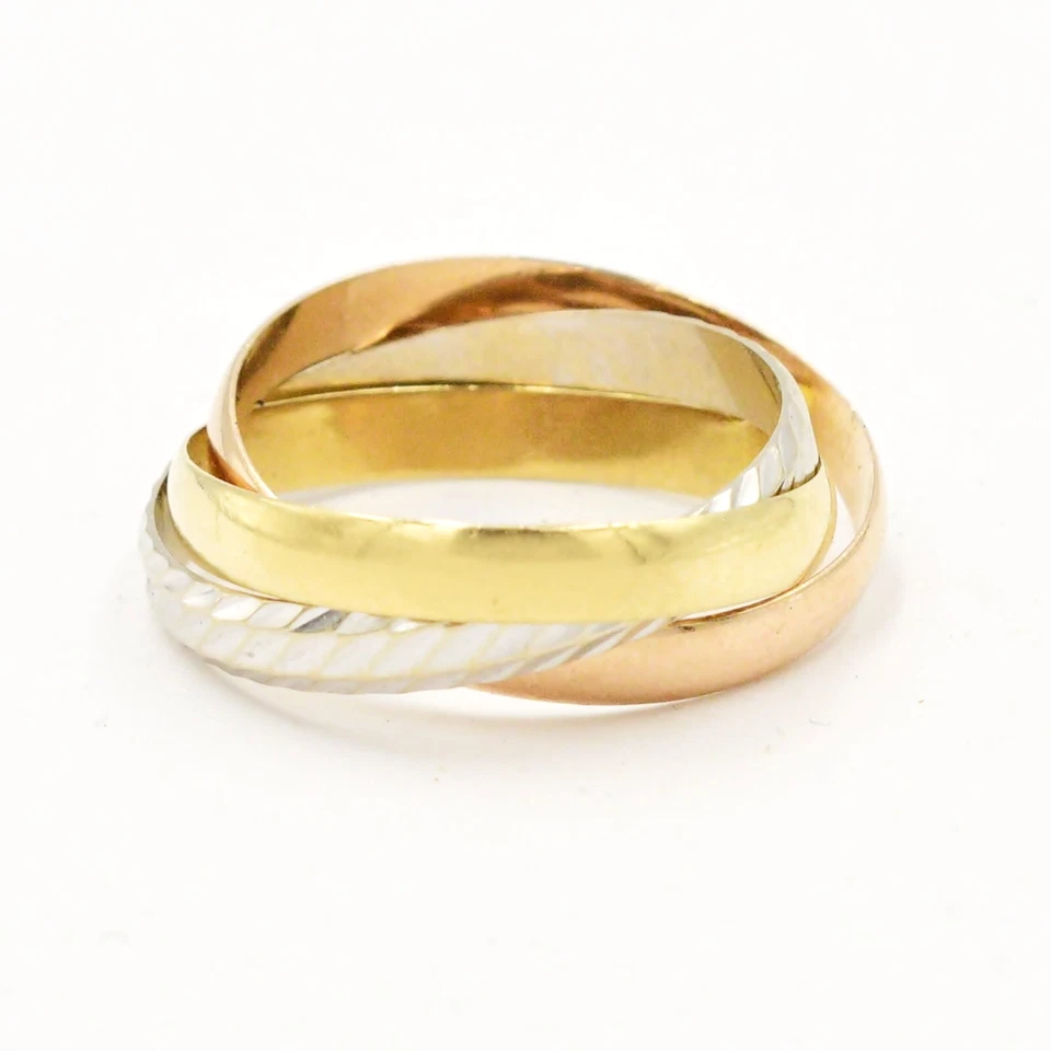 14k Tri/Multi Color Gold Italy Rolling Band/Ring Size 9 - Image 2 of 4