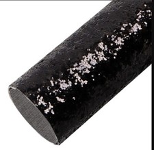Chunky Solid Black GLITTER FAUX LEATHER SHEET 8"x12" 1043367