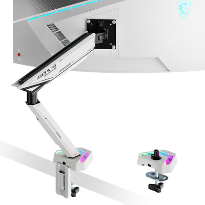 Heavy Duty Single Arm Monitor Mount with RGB Lighting for 17-45'' Monitors