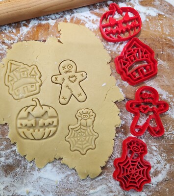 Halloween Ausstecher Keks, Fondant, Zombie, Kürbis, Spinne, Spukhaus