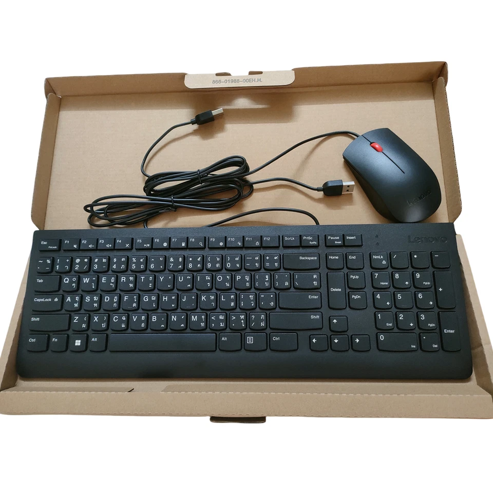 Thai layout Black Slim USB-Wired keyboard and mouse kit for Lenovo SK-8823 - Image 2 of 4