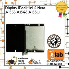 DISPLAY LCD TOUCH SCREEN PER APPLE IPAD MINI 4 NERO A1538 A1550 SCHERMO