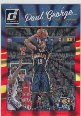 2016-17 Paul George Donruss RED YELLOW LASER Parallel /99 - #93 Clippers