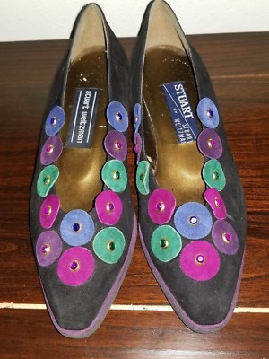 Stuart Weitzman Suede and Colored Circles With Stones    Flats Size 6M  SALE