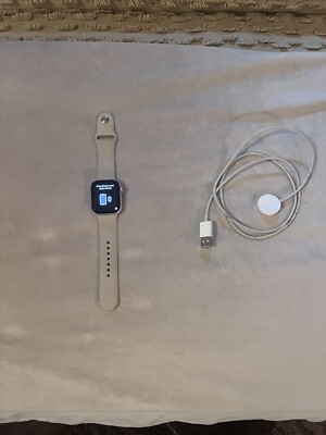 Apple Watch Series 8 Starlight Case with 45mm Fluoroelastomer Starlight Band...