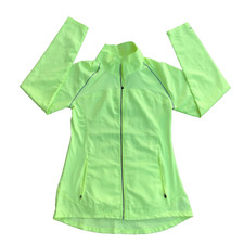 Champion Duo Dry Size Small Yellow Green Lightweight Full Zip Windbreaker