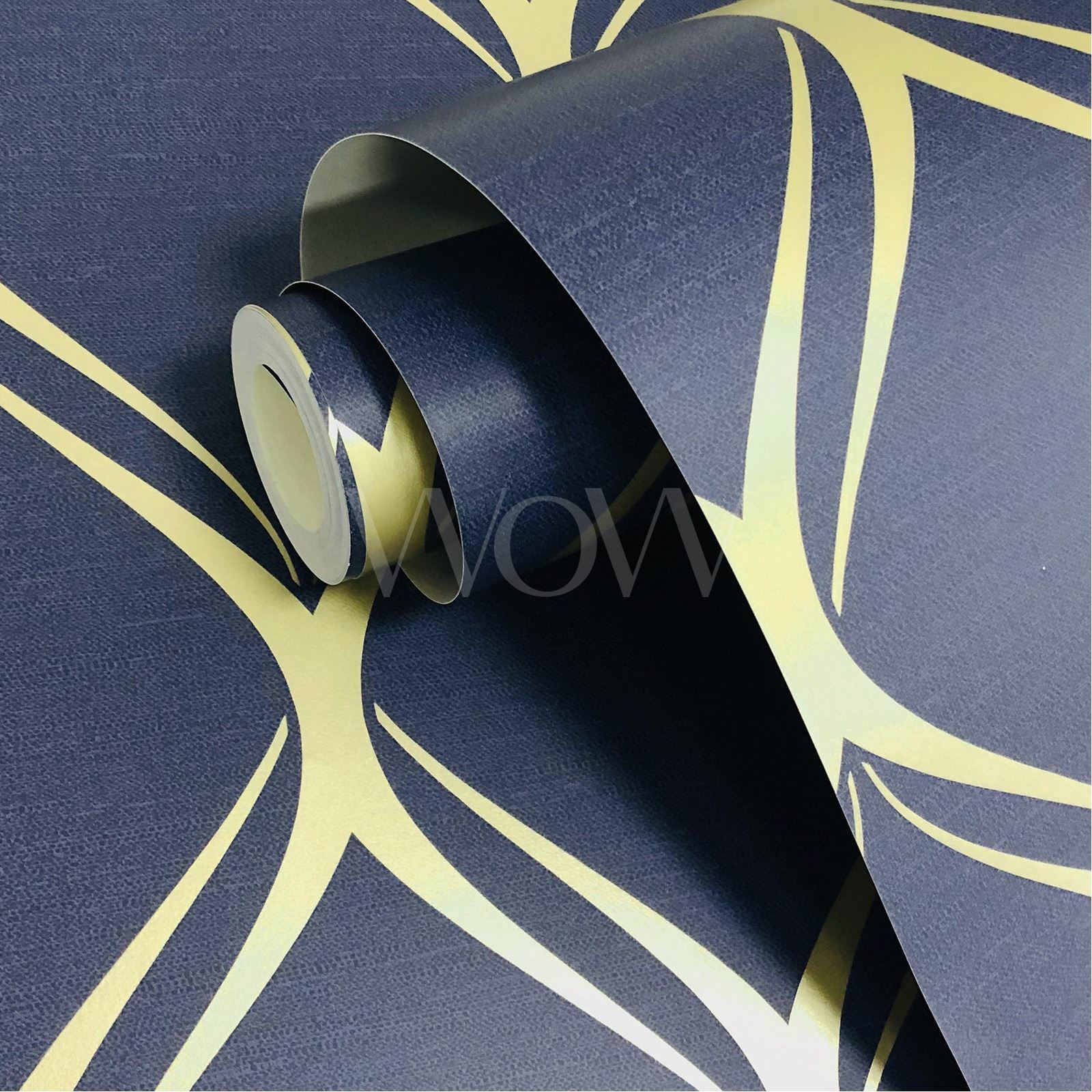 CLIFTON+WAVE+GEOMETRIC+WORLD+OF+WALLAPPER+METALLIC+WOW41964+NAVY+2F