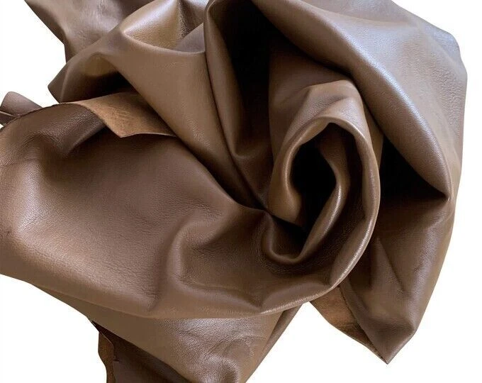 Hides Lambskin soft Leather hide skin DARK BROWN Sheep Nappa Finish Leather 6sqf