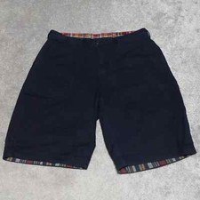 Polo Ralph Lauren Shorts Men's Size 33 Blue Reversible Plaid Flat Front Casual 