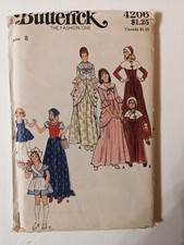 Butterick 4206 Vintage Historical Colonial Pilgrim Prairie Pattern UC FF Size 8