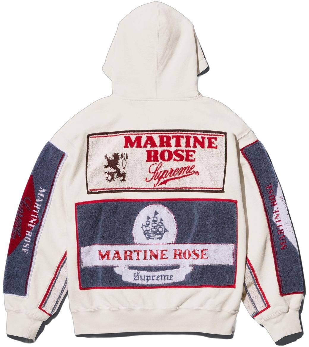 Supreme Martine Rose Towel Zip Up Hooded Sweatshirt White Supreme Martine Rose Towel Zip Up Hooded Sweatshirt White