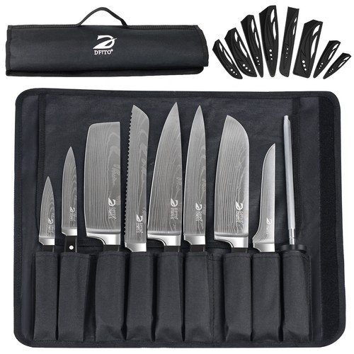 Kitchen Knife Set Japanese Damascus Pattern Chef Knives Stainless Steel Cleaver - Picture 21 of 65