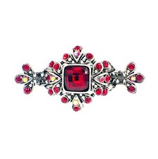 USA Vintage Hair Claw Clip Jaw Hairpin use SWAROVSKI Crystal Elegant Red 3-1