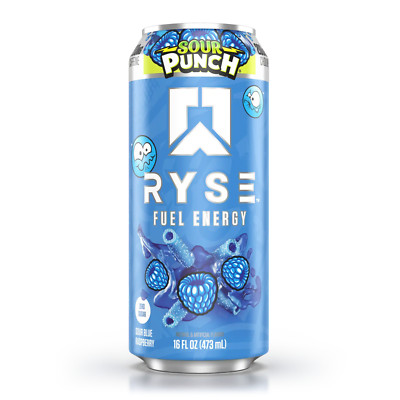 Ryse Fuel Energy Drink - Sour Blue Raspberry (12 Drinks/ 16 Fl Oz. Each)