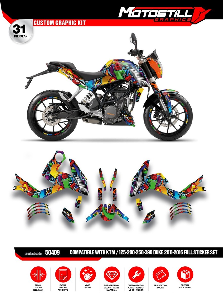 KTM 125 200 250 390 DUKE カウル一式 オリジナルデカール KTM 125 200 250 390 DUKE カウル一式 オリジナルデカール