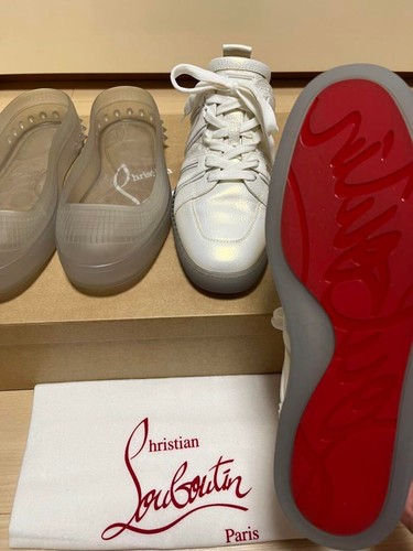 Christian Louboutin Sneakers Uomo Taglio Basso Borchie EU40.5 US7.5 Giappone F/S USATE - Foto 5 di 24