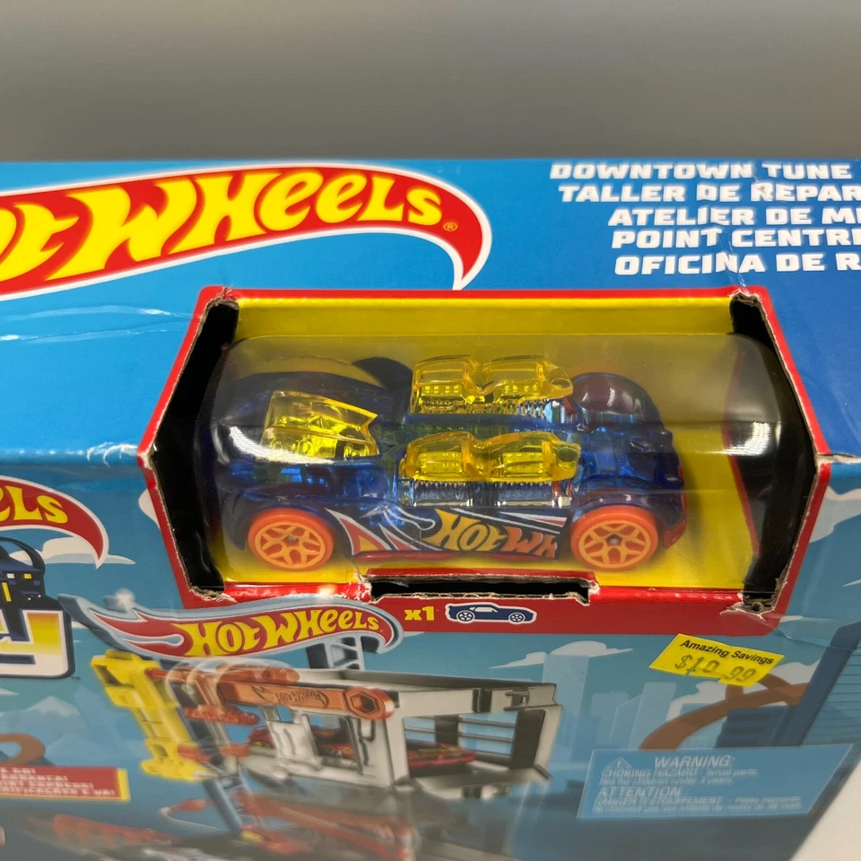 Conjunto de juego Hot Wheels City Downtown Tune Up Shop con vehículo incluido Foto 3 de 4