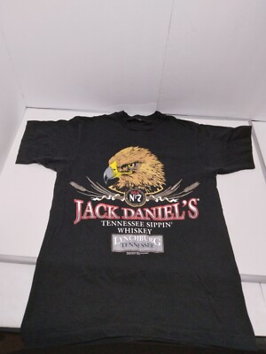 Vintage Jack Daniels Eagle Face 1990 Men M/L Shirt Lynchburg Tennessee Whiskey 