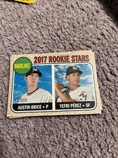 2017 Topps Heritage Austin Brice / Yefri Perez Rookie Star RC #42  Miami Marlins