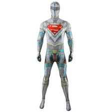 Spuperman Kal-El Jumpsuit Carnival Bodysuit Mask Cosplay Costume Prop Halloween