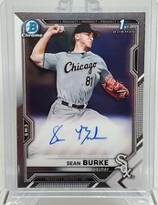 2021 BOWMAN DRAFT CHROME SEAN BURKE AUTOGRAPH 1ST BOWMAN PROSPECT CDA-SBU