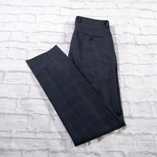 Kenneth Cole Reaction Gray Plaid Flat Front Mens Dress Pants 32x32