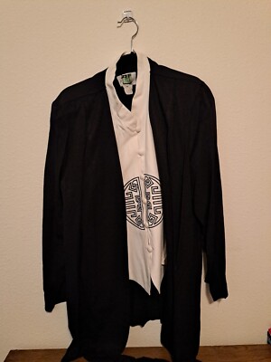 DJ Summers Vintage Black 2 Piece Pant Suit Size 18 Rayon & Acetate