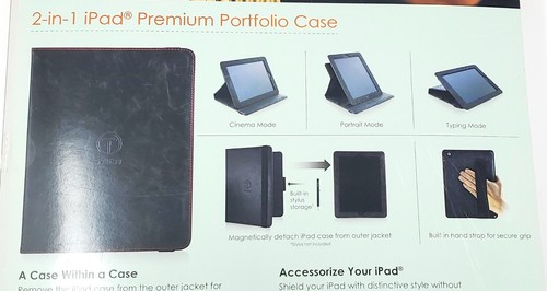 TUMI T-Tech 2 in 1 iPad Portfolio Case for iPad 2,3,&4, Black - Picture 3 of 5