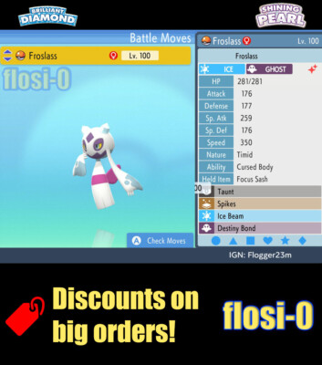 6IV Shiny Froslass Pokemon Brilliant Diamond and Shining Pearl
