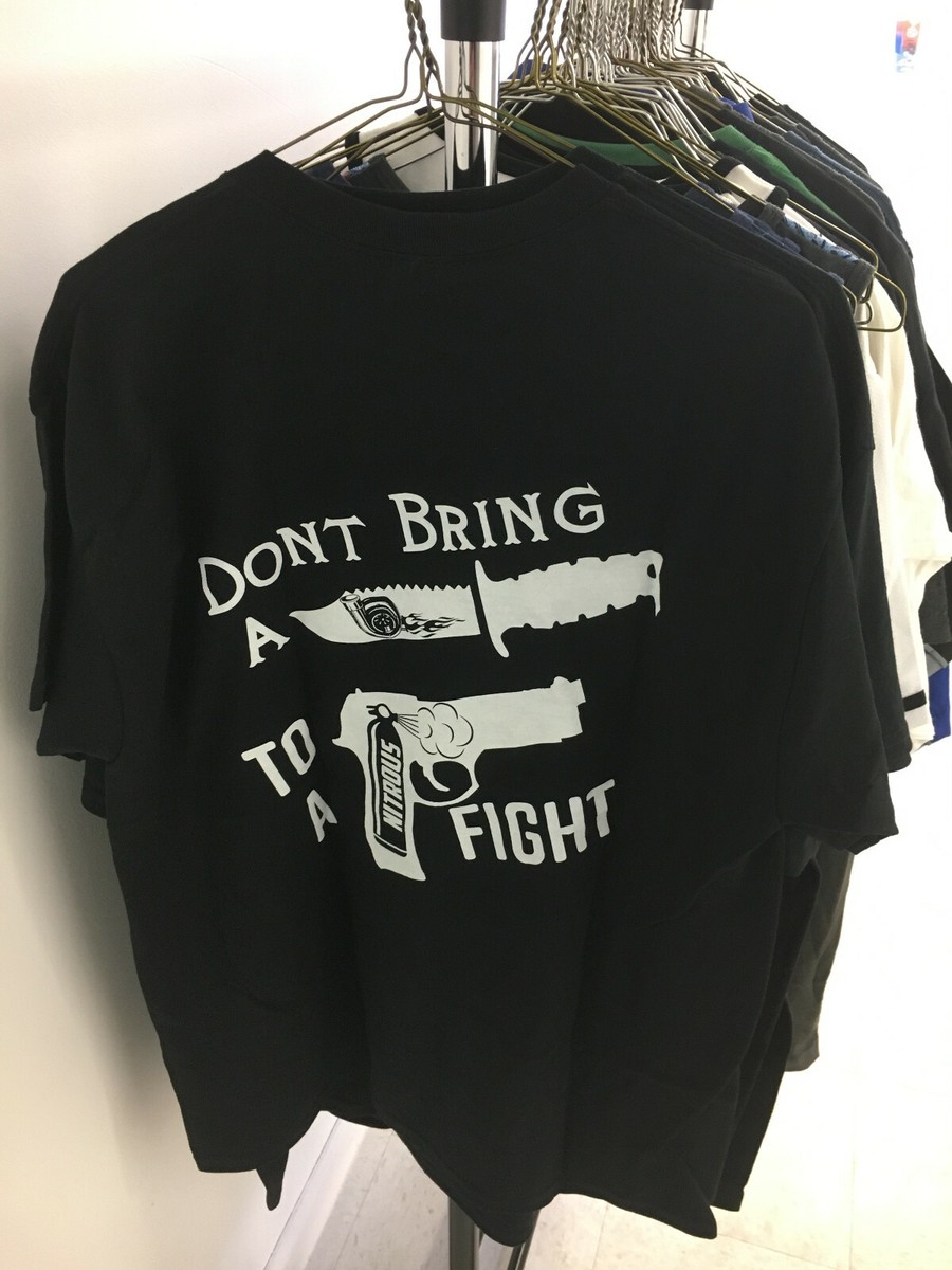 NITROUS LIFE Mens Shirt Don't Bring a Knife to a Gun Fight