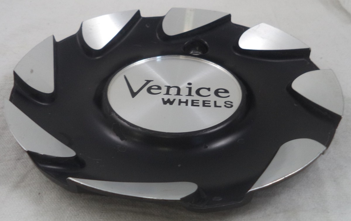 Venice Wheels Flat Black / Silver Custom Wheel Center Cap Venice Wheels Flat Black / Silver Custom Wheel Center Cap