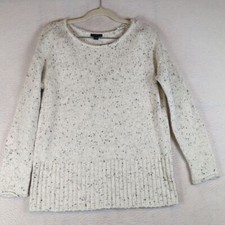 Ann Taylor Women's Knit Speckled Ribbed Crewneck Sweater Size S