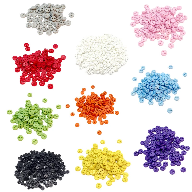 50 Mini-Knöpfe 4mm verschiedene Farben 2-Loch Kunststoff Kleine Knöpfchen bunt⭐⭐ - Bild 2 von 3