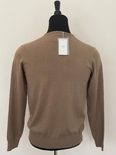 New Armani Collezioni Sweater Beige Brown Crew Neck XL size Wool Pullover