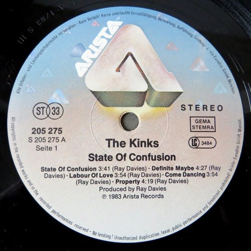THE KINKS The Road ~ State of Confusion 2 St. Vinyl LP's Konvolut 1983 1987 TOP - Bild 4 von 11
