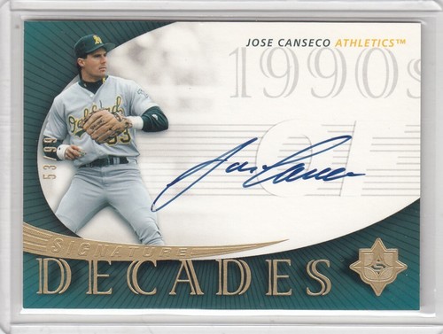2005 Jose Canseco UD Upper Deck Ultimate Signature DECADES AUTO /99 - JO A's