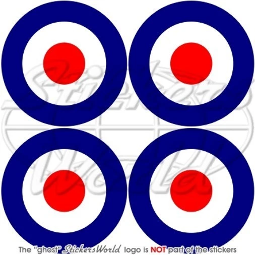 STICKERSWORLD RAF British Royal Airforce Tipo D Aviones Redondeles 50mm Vinilo Pegatinas Calcomanía x4
